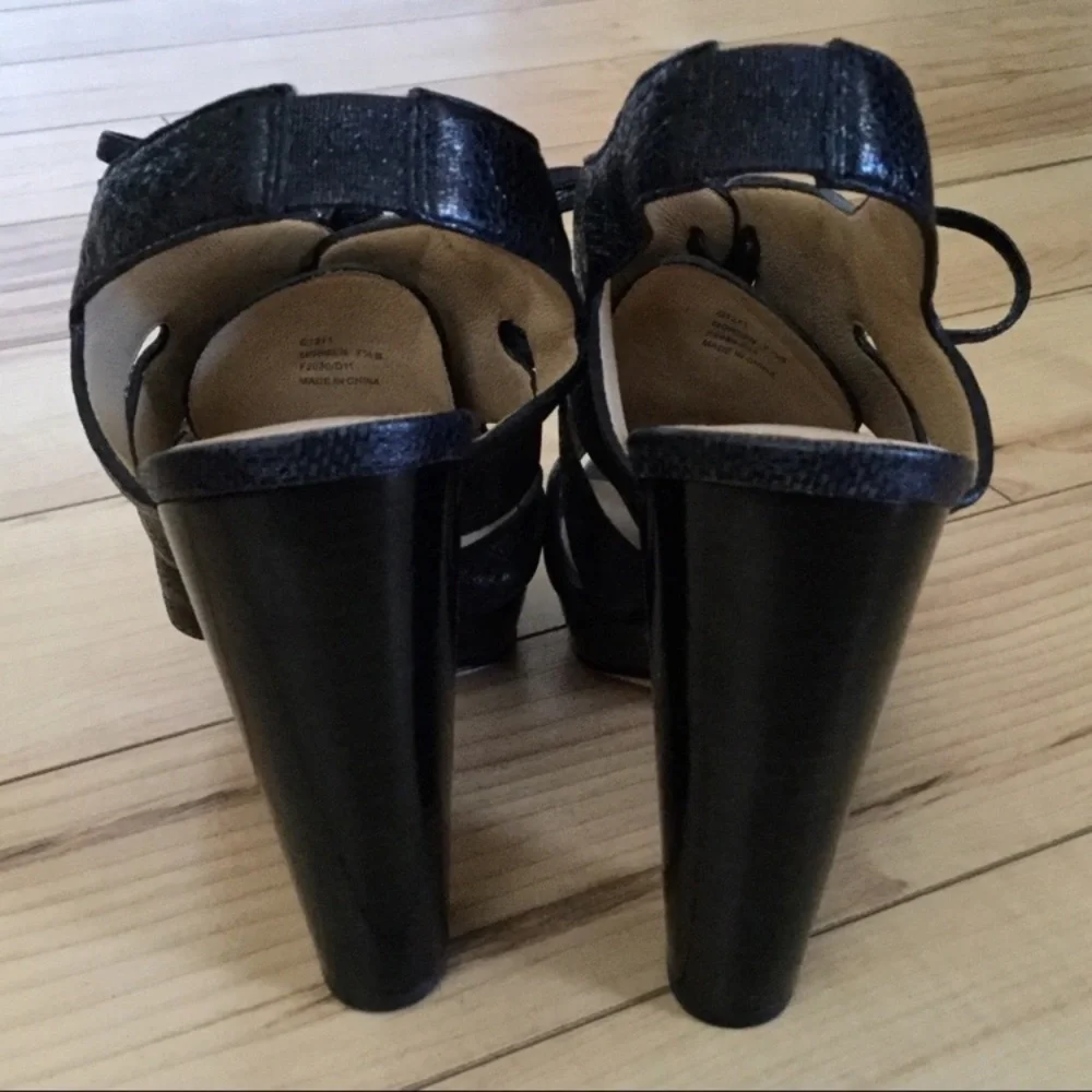 COACH | Maureen Caged Peep Toe Lace Up Platform Heels